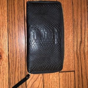 snake skin hand wallet